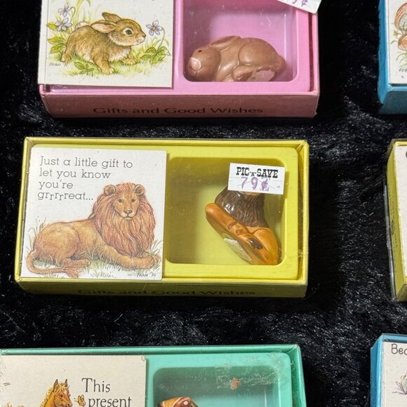 Vintage American Greetings Americard Miniture Animals And Card NOS Set Of 6 - Picture 2 of 8